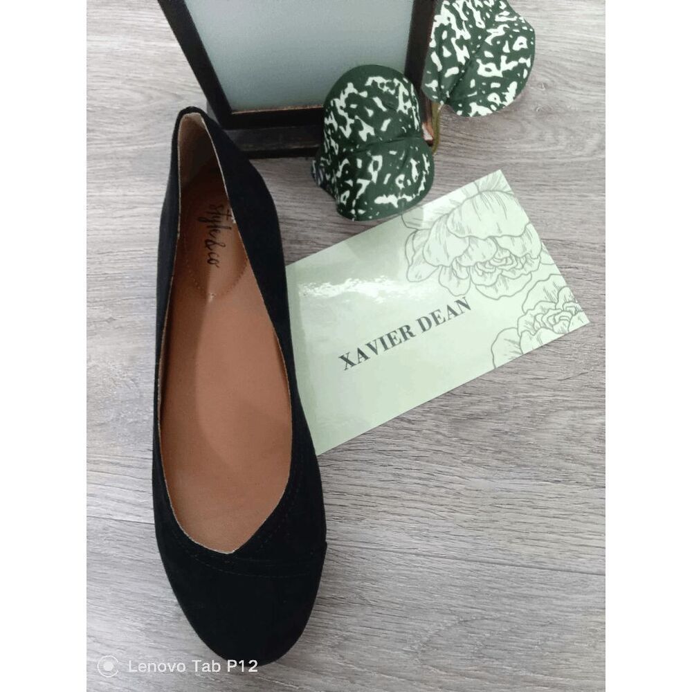 Style & Co Women's Lydiaa Ballet Flats - Black Micro 7M